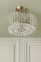Laura Ashley Fernhurst 3 Luci Semi-Flush in Cristallo e Ottone Antico