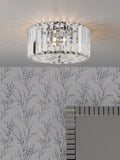 Laura Ashley Fernhurst Piccolo Flush 3 Luce Cristallo e Cromo Lucido