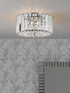 Laura Ashley Fernhurst Piccolo Flush 3 Luce Cristallo e Cromo Lucido