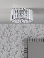 Laura Ashley Fernhurst Piccolo Flush 3 Luce Cristallo e Cromo Lucido