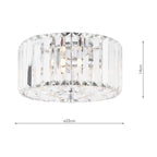 Laura Ashley Fernhurst Piccolo Flush 3 Luce Cristallo e Cromo Lucido