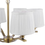 Lampadario Laura Ashley Hemsley a 6 luci in ottone antico opaco con paralume