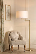 Lampada da terra Laura Ashley Marlowe Ottone Antico Con Paralume