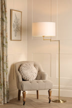 Lampada da terra Laura Ashley Marlowe Ottone Antico Con Paralume