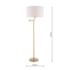 Lampada da terra Laura Ashley Marlowe Ottone Antico Con Paralume