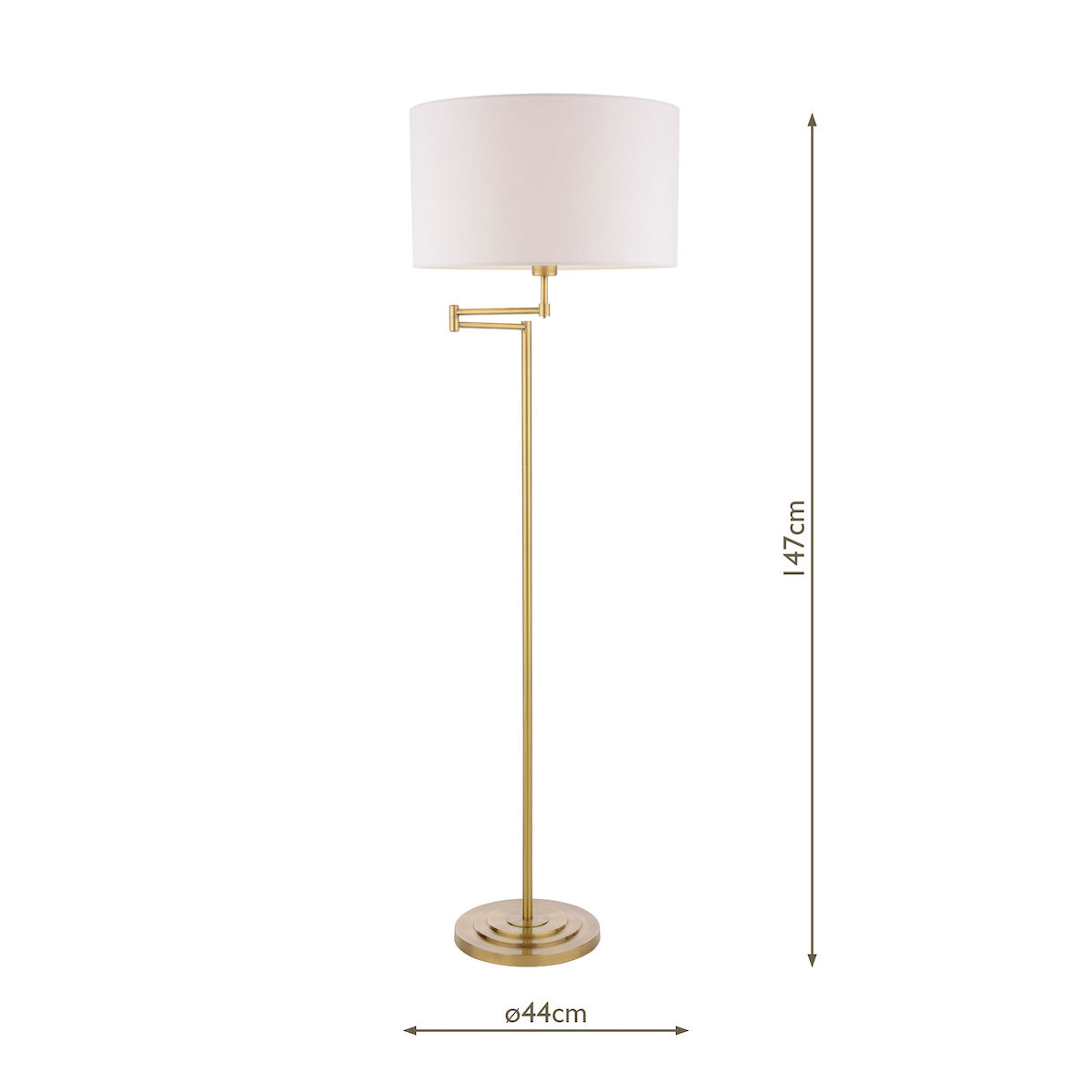 Lampada da terra Laura Ashley Marlowe Ottone Antico Con Paralume