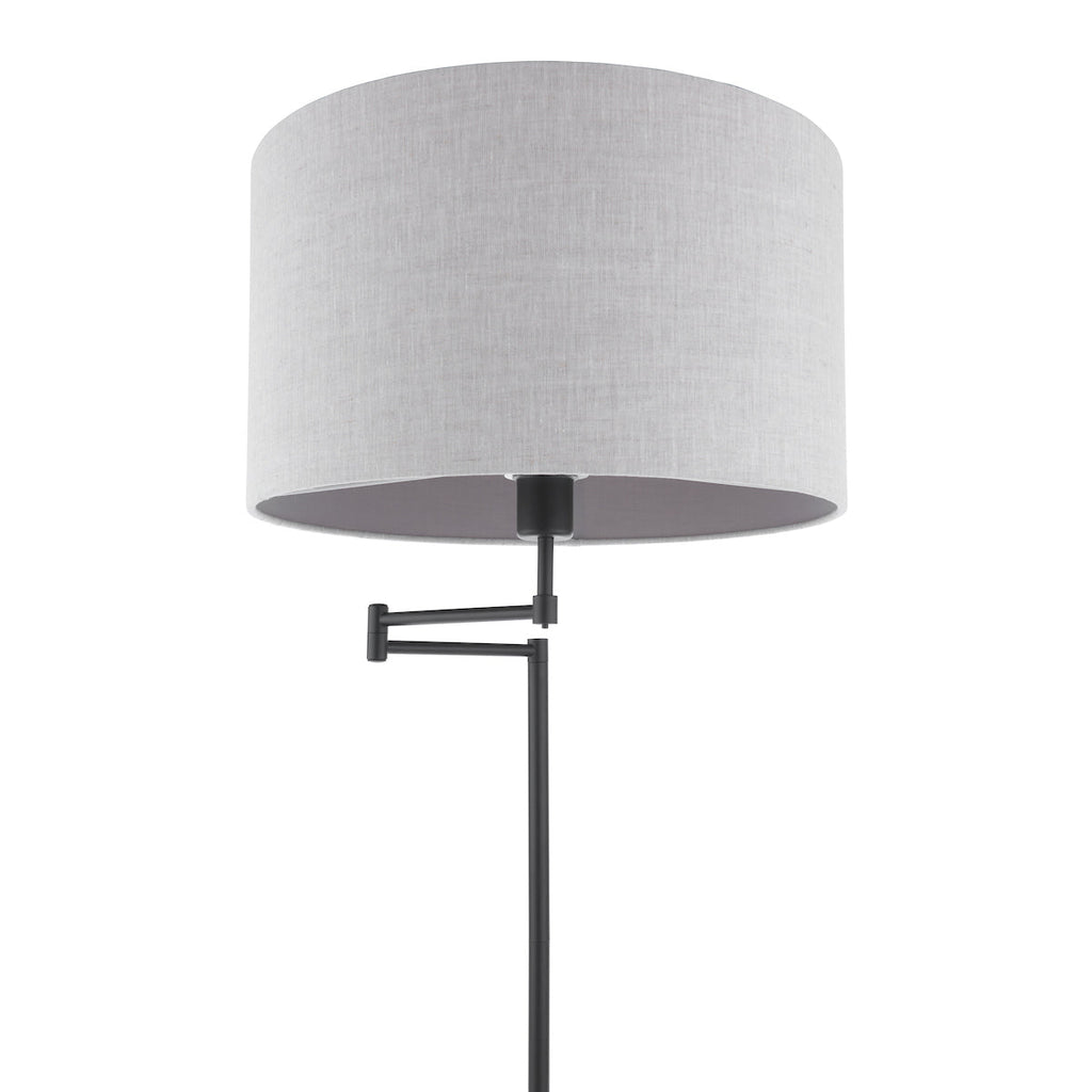 Lampada da Terra Laura Ashley Marlowe Nero Opaco Con Paralume