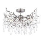 Laura Ashley Willow 3 Luci Semi-Flush in Peltro Satinato e Cristallo