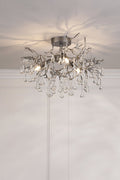 Laura Ashley Willow 3 Luci Semi-Flush in Peltro Satinato e Cristallo