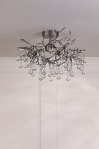 Laura Ashley Willow 3 Luci Semi-Flush in Peltro Satinato e Cristallo