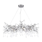 Laura Ashley Willow Lampadario a 5 Luci in Peltro Satinato e Cristallo