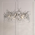 Laura Ashley Willow Lampadario a 5 Luci in Peltro Satinato e Cristallo