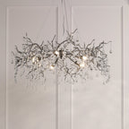 Laura Ashley Willow Lampadario a 5 Luci in Peltro Satinato e Cristallo