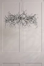Laura Ashley Willow Lampadario a 5 Luci in Peltro Satinato e Cristallo