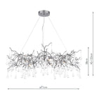 Laura Ashley Willow Lampadario a 5 Luci in Peltro Satinato e Cristallo