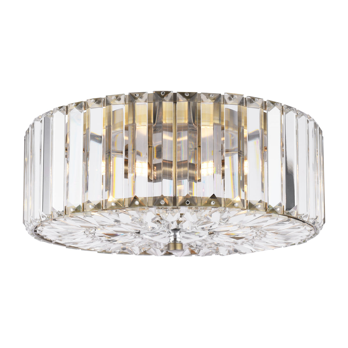 Laura Ashley Fernhurst Flush 3 Luci in Cristallo e Ottone Antico