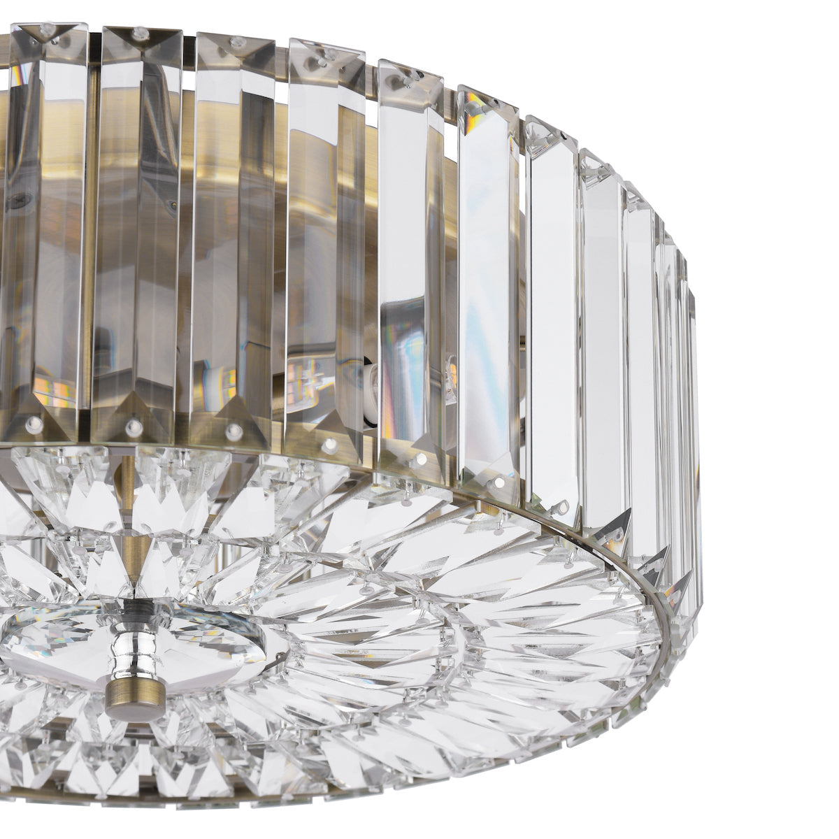 Laura Ashley Fernhurst Flush 3 Luci in Cristallo e Ottone Antico