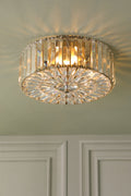 Laura Ashley Fernhurst Flush 3 Luci in Cristallo e Ottone Antico