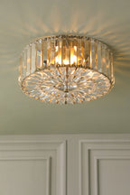 Laura Ashley Fernhurst Flush 3 Luci in Cristallo e Ottone Antico