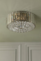Laura Ashley Fernhurst Flush 3 Luci in Cristallo e Ottone Antico