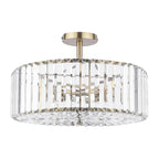 Laura Ashley Fernhurst 4 Luci Semi-Flush Cristallo e Ottone Antico