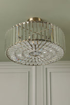 Laura Ashley Fernhurst 4 Luci Semi-Flush Cristallo e Ottone Antico