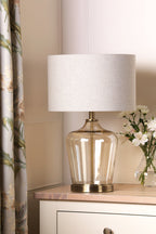 Lampada da Tavolo Touch Laura Ashley Ockley Ottone Antico con Paralume