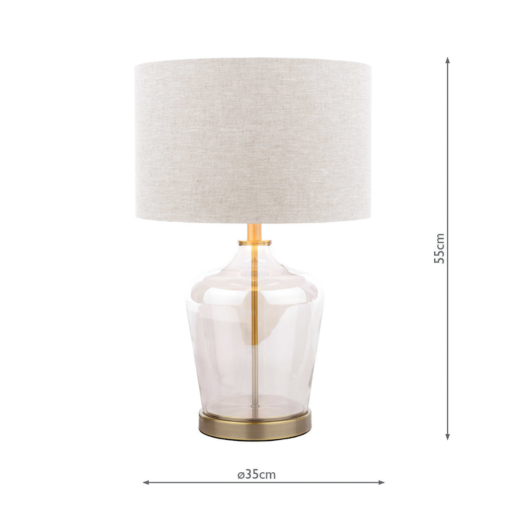 Lampada da Tavolo Touch Laura Ashley Ockley Ottone Antico con Paralume