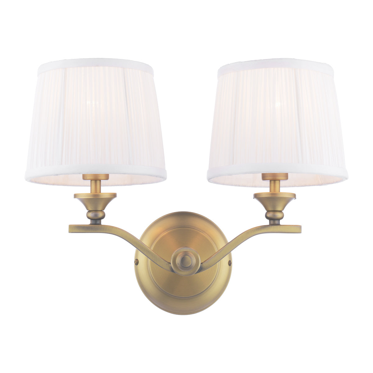 Applique Laura Ashley Hemsley 2 Luci Ottone Anticato Opaco Con Paralume