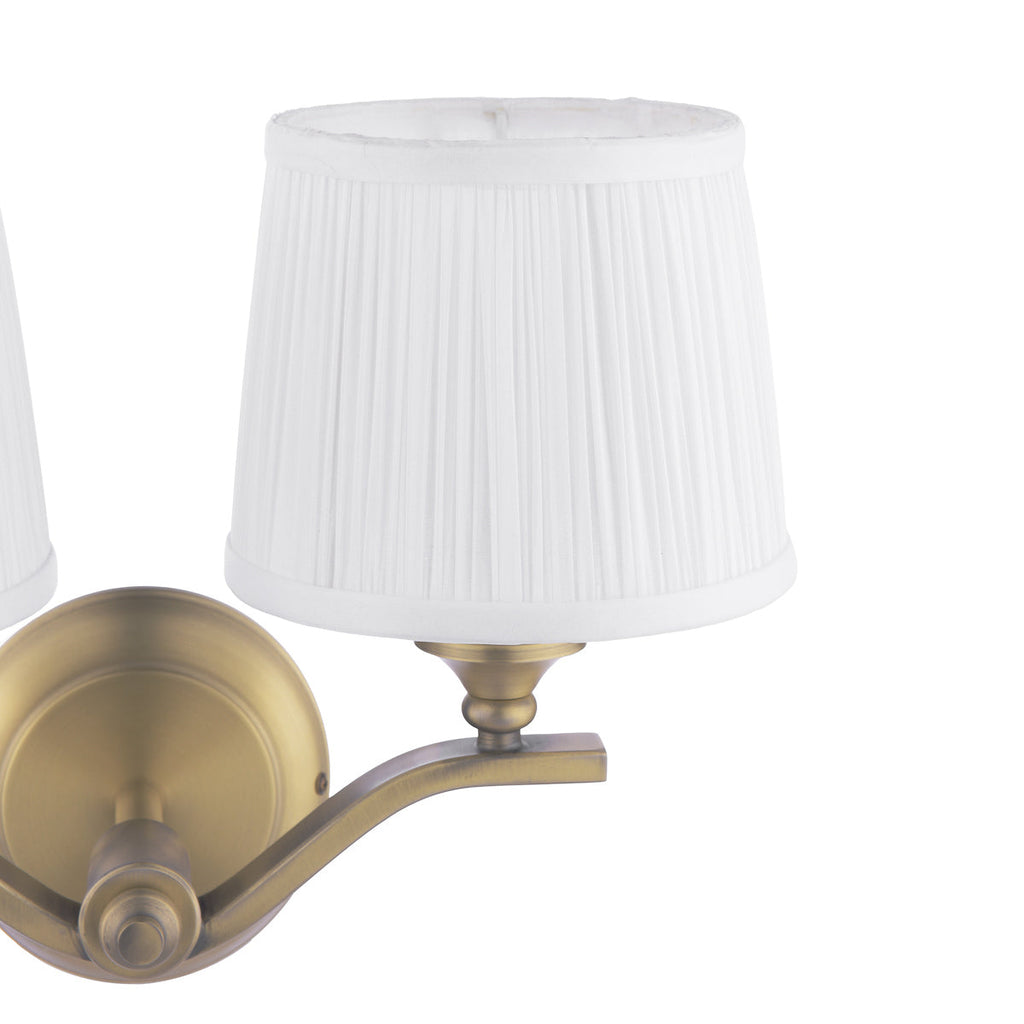 Applique Laura Ashley Hemsley 2 Luci Ottone Anticato Opaco Con Paralume