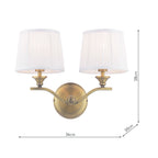 Applique Laura Ashley Hemsley 2 Luci Ottone Anticato Opaco Con Paralume