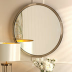 Specchio Laura Ashley Harrington Rotondo Ottone Antico e Specchio 60cm