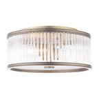 Laura Ashley Sutton 2 Luci Flush Ottone Anticato Matt e Vetro Rigato