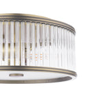 Laura Ashley Sutton 2 Luci Flush Ottone Anticato Matt e Vetro Rigato