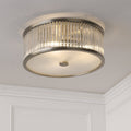 Laura Ashley Sutton 2 Luci Flush Ottone Anticato Matt e Vetro Rigato