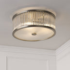Laura Ashley Sutton 2 Luci Flush Ottone Anticato Matt e Vetro Rigato