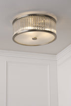 Laura Ashley Sutton 2 Luci Flush Ottone Anticato Matt e Vetro Rigato