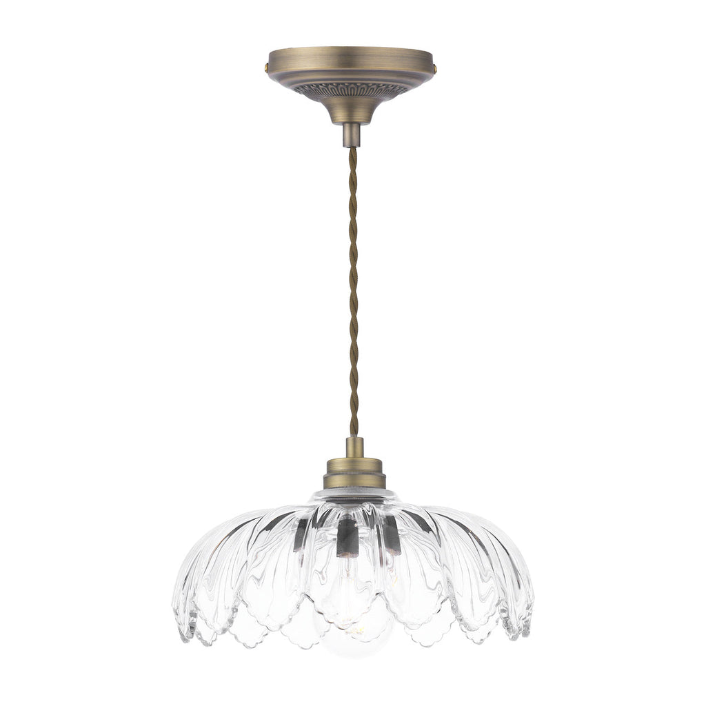 Laura Ashley Bexwell Pendant in Ottone Anticato Opaco e Vetro