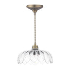 Laura Ashley Bexwell Pendant in Ottone Anticato Opaco e Vetro