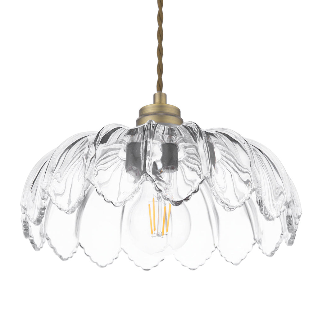 Laura Ashley Bexwell Pendant in Ottone Anticato Opaco e Vetro