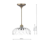 Laura Ashley Bexwell Pendant in Ottone Anticato Opaco e Vetro