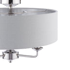 Lampada da soffitto semi-flush Laura Ashley Sorrento a 3 luci in nichel lucido con paralume argento