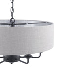 Laura Ashley Sorrento Lampadario a 6 Luci Nero Opaco con Paralumi Naturali