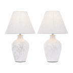 Lampada da Tavolo Laura Ashley Pussywillow Ceramica Crema Con Paralume (Confezione Doppia)