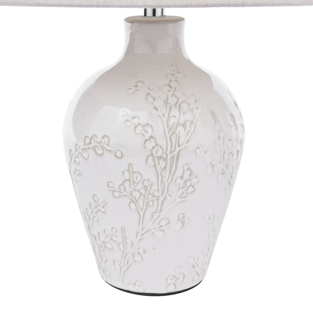 Lampada da Tavolo Laura Ashley Pussywillow Ceramica Crema Con Paralume (Confezione Doppia)
