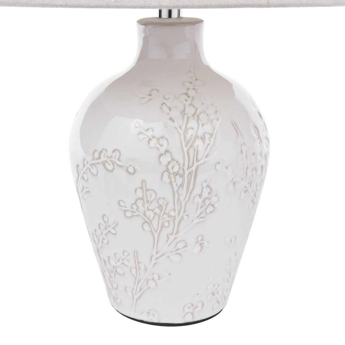 Lampada da Tavolo Laura Ashley Pussywillow Ceramica Crema Con Paralume (Confezione Doppia)