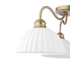 Laura Ashley Durford 3 Luci Semi-Flush Ottone Anticato Matt e Ceramica Bianca