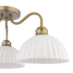 Laura Ashley Durford 3 Luci Semi-Flush Ottone Anticato Matt e Ceramica Bianca