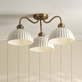 Laura Ashley Durford 3 Luci Semi-Flush Ottone Anticato Matt e Ceramica Bianca