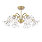Laura Ashley Kerswell 6 Luce Semi-Flussante Ottone Antico Opaco e Vetro
